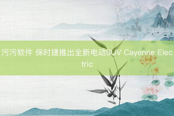 污污软件 保时捷推出全新电动SUV Cayenne Electric