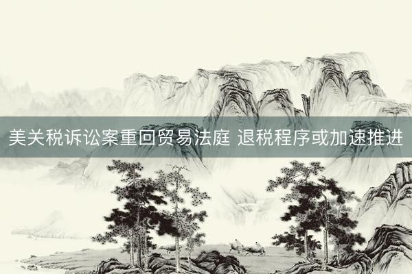 美关税诉讼案重回贸易法庭 退税程序或加速推进