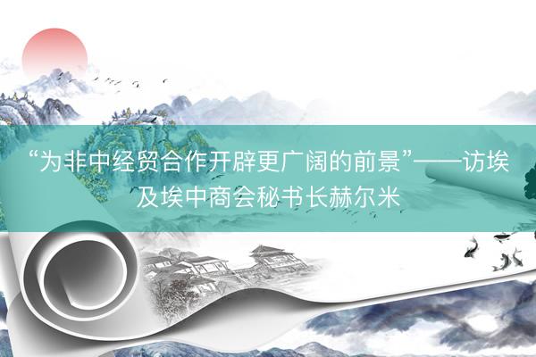 “为非中经贸合作开辟更广阔的前景”——访埃及埃中商会秘书长赫尔米