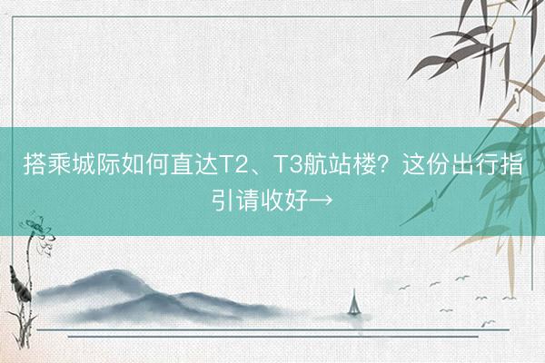 搭乘城际如何直达T2、T3航站楼？这份出行指引请收好→