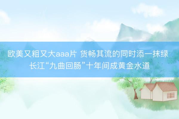欧美又粗又大aaa片 货畅其流的同时添一抹绿 长江“九曲回肠”十年间成黄金水道