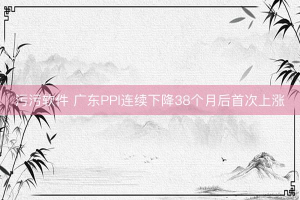 污污软件 广东PPI连续下降38个月后首次上涨