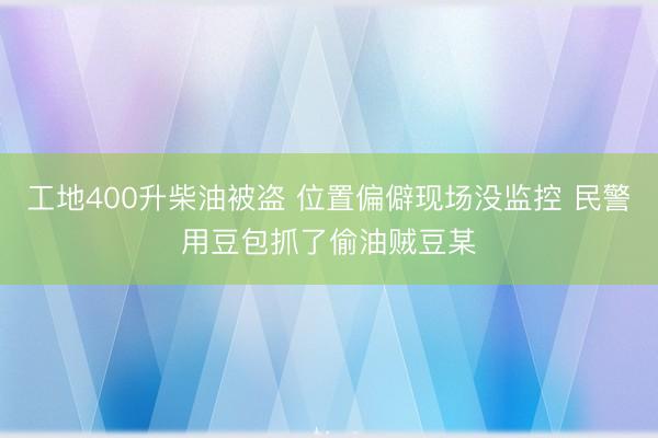 工地400升柴油被盗 位置偏僻现场没监控 民警用豆包抓了偷油贼豆某