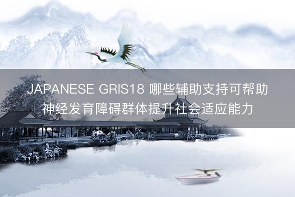 JAPANESE GRIS18 哪些辅助支持可帮助神经发育障碍群体提升社会适应能力