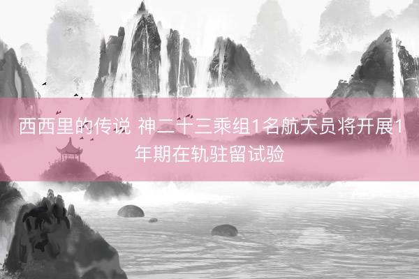 西西里的传说 神二十三乘组1名航天员将开展1年期在轨驻留试验