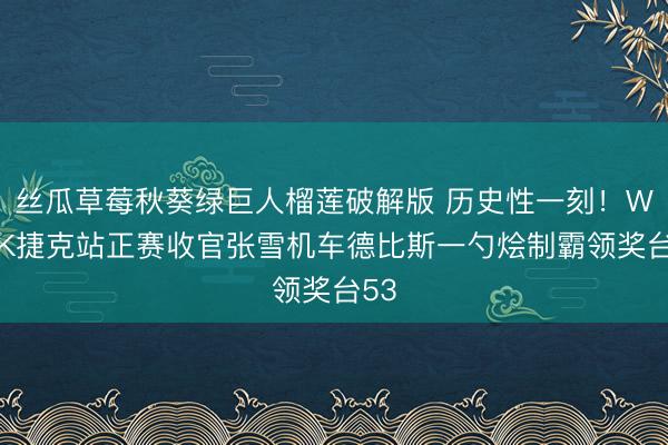 丝瓜草莓秋葵绿巨人榴莲破解版 历史性一刻！WSBK捷克站正赛收官张雪机车德比斯一勺烩制霸领奖台53