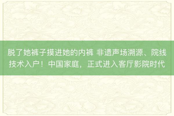 脱了她裤子摸进她的内裤 非遗声场溯源、院线技术入户！中国家庭，正式进入客厅影院时代