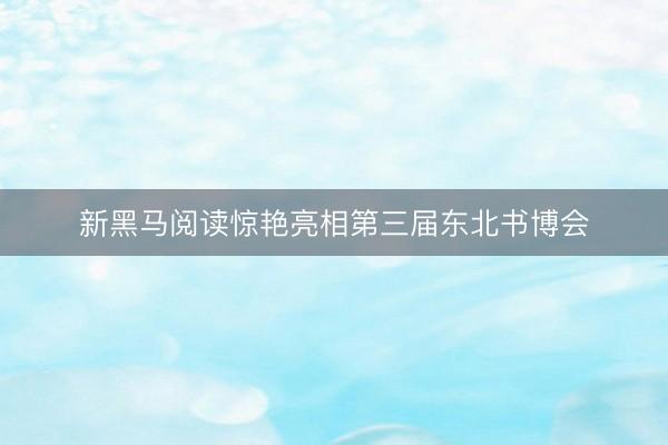 新黑马阅读惊艳亮相第三届东北书博会