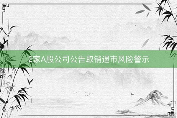 2家A股公司公告取销退市风险警示