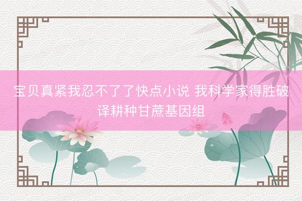 宝贝真紧我忍不了了快点小说 我科学家得胜破译耕种甘蔗基因组