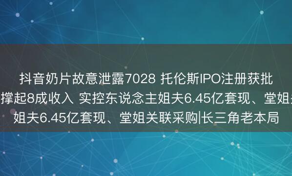 抖音奶片故意泄露7028 托伦斯IPO注册获批：朔方华创、中微公司撑起8成收入 实控东说念主姐夫6.45亿套现、堂姐关联采购|长三角老本局