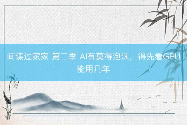 间谍过家家 第二季 AI有莫得泡沫，得先看GPU能用几年