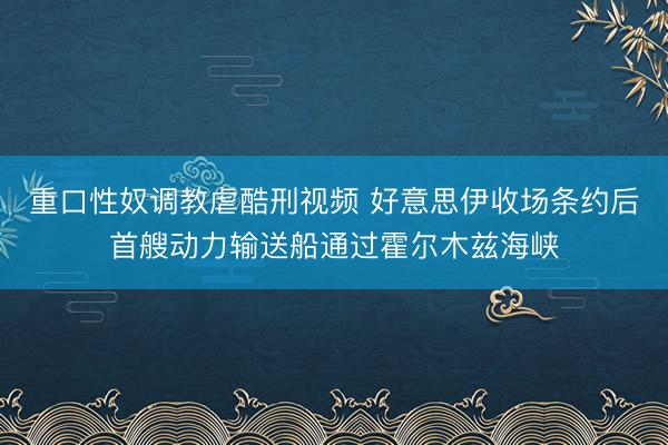 重口性奴调教虐酷刑视频 好意思伊收场条约后首艘动力输送船通过霍尔木兹海峡